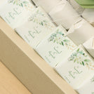 Bridal customized sage green decorated premium chocolate medium leather tray