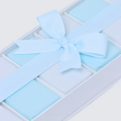 Chocolate decorated 12-piece view top box