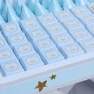 Carousel themed baby boy personalized chocolate stand with personalized backdrop