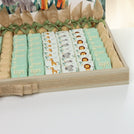 Baby boy personalized animal safari theme chocolate leather tray