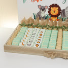 Baby boy personalized animal safari theme chocolate leather tray