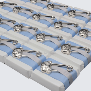 Baby boy teddy bear pin decorated cho...