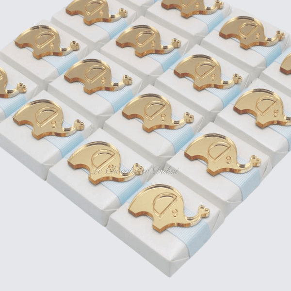 Acrylic Gold Elephant decorated baby chocolate