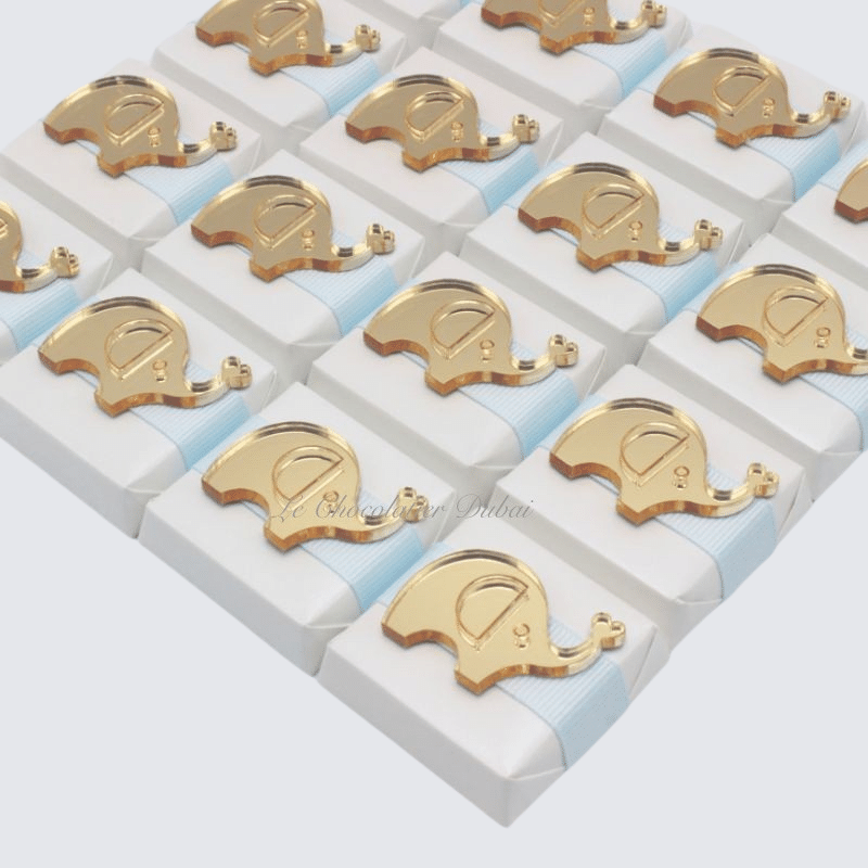 ACRYLIC GOLD ELEPHANT DECORATED BABY CHOCOLATE