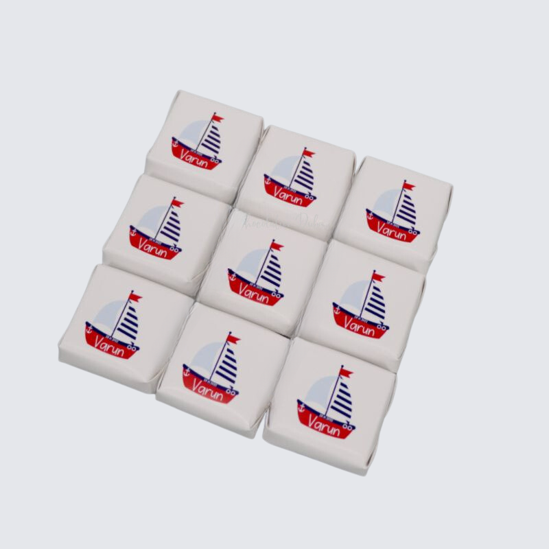 Baby nautical design personalized chocolate