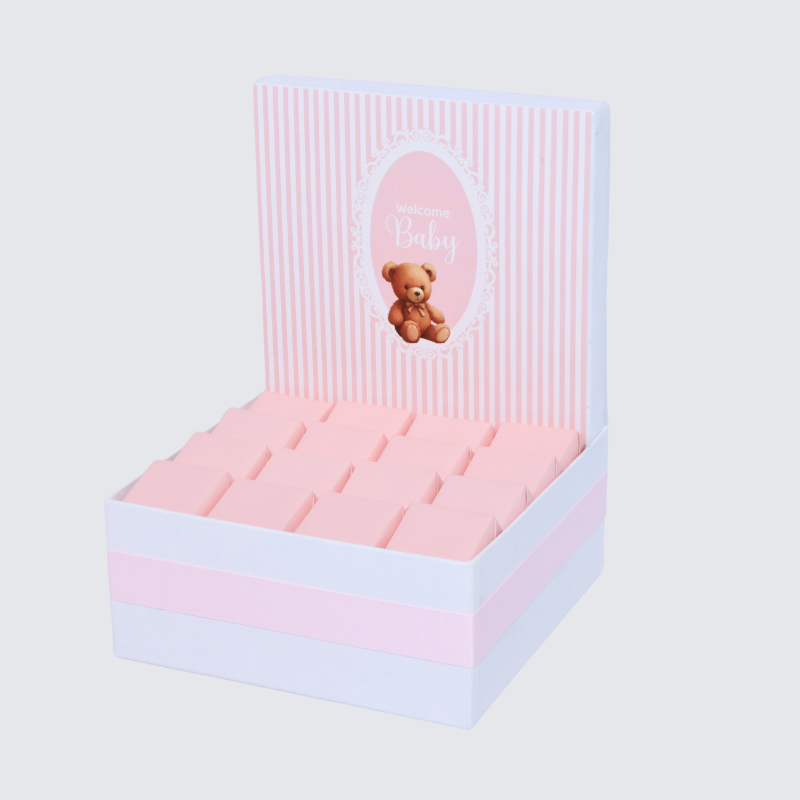 Baby girl teddy designed chocolate medium hamper