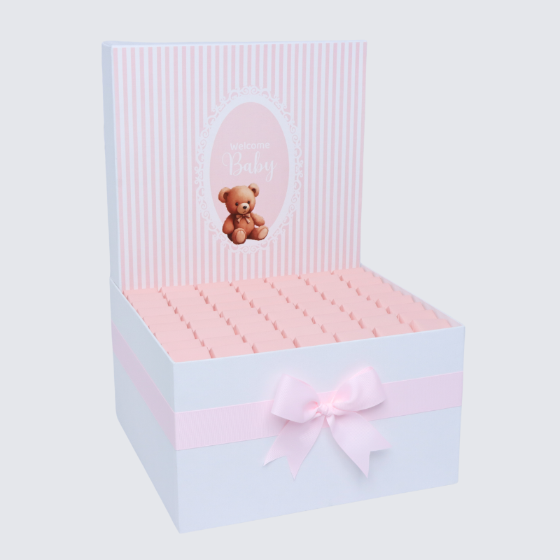 Baby girl teddy designed chocolate extra large hamper