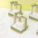Baby boy teddy theme designed ceramic teddy giveaway clear box
