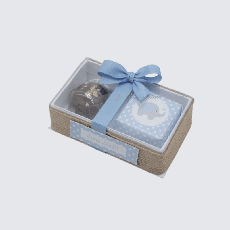 BABY BOY ELEPHANT THEME CHOCOLATE VIEW TOP BOX