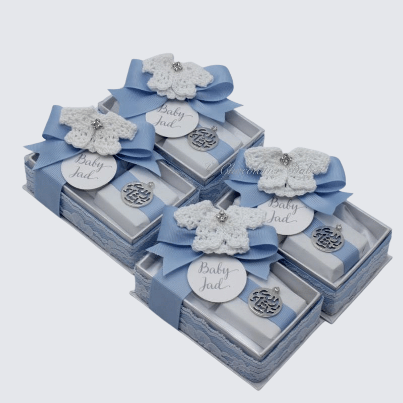 Set of 20 Baby crochet decorated chocolate view top box