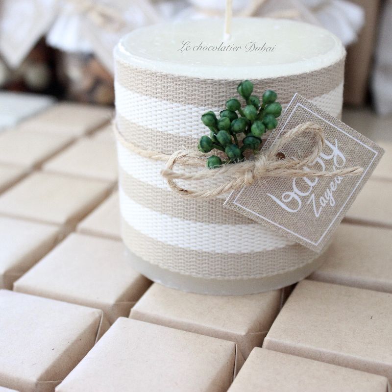 Set of 20 Baby rustic decorated candle