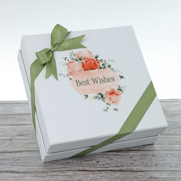 Best wishes floral frame designed chocolate 2-layer hard box