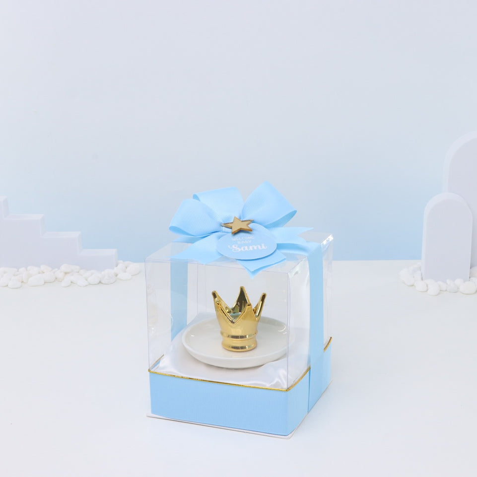 BABY BOY CROWN WHITE CERAMIC PLATE GIVEAWAY