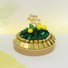 Happy mother's day lemon decorated chocolate leather round tray