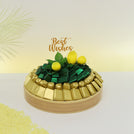 Best wishes lemon decorated chocolate leather round tray