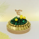 Brighten your day lemon decorated premium chocolate leather round tray