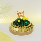 Good luck lemon decorated premium chocolate leather round tray