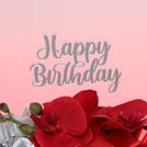 Happy birthday orchid decorated chocolate leather round tray