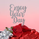 Enjoy your day orchid decorated premium chocolate leather round tray