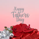 Happy father's day orchid decorated chocolate leather round tray