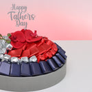Happy father's day orchid decorated chocolate leather round tray