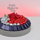 Happy mother's day orchid decorated chocolate leather round tray