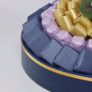 Happy father's day flower decorated chocolate leather round tray