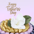 Happy father's day flower decorated chocolate leather round tray