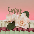 Sorry peach magnolia decorated chocolate medium leather tray