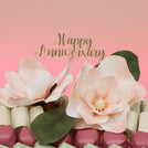 Happy anniversary peach magnolia decorated chocolate medium leather tray