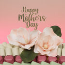 Happy mother's day peach magnolia decorated chocolate medium leather tray