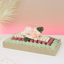 Congrats peach magnolia decorated premium chocolate medium leather tray