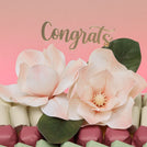Congrats peach magnolia decorated premium chocolate medium leather tray