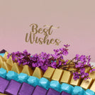 Best wishes cherry blossom floral decorated chocolate medium leather tray