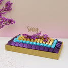 Sorry cherry blossom decorated chocolate medium leather tray