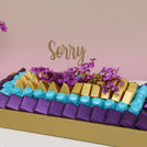 Sorry cherry blossom decorated chocolate medium leather tray