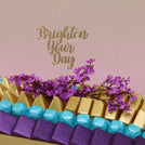 Brighten your day cherry blossom floral decorated premium chocolate medium leather tray