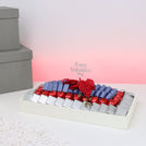 Happy valentine's day decorated chocolate medium leather tray