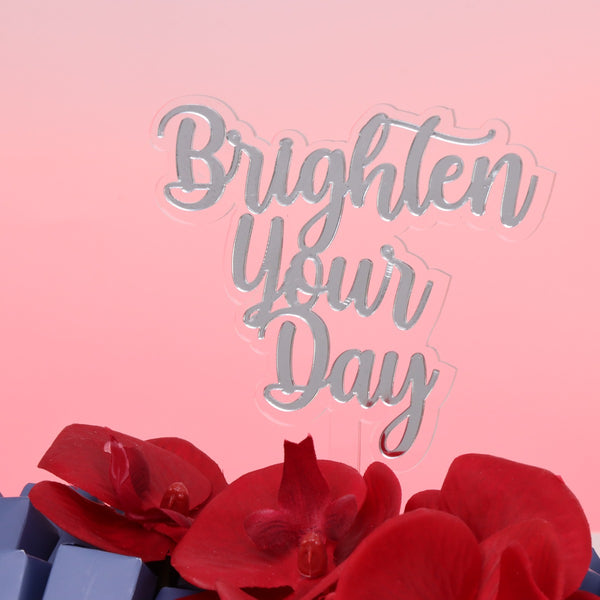 Brighten your day orchid decorated premium chocolate leather tray