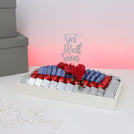 Get well soon orchid decorated chocolate medium leather tray