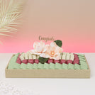 Congrats peach magnolia decorated premium chocolate medium leather tray