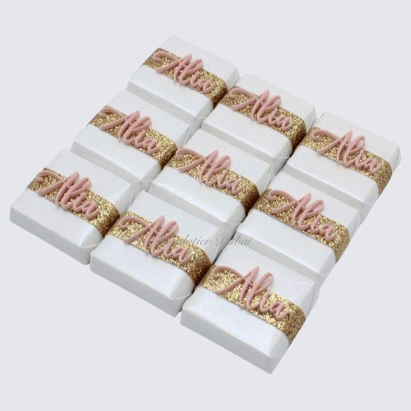 ACRYLIC NAME & RIBBON DECORATED CHOCOLATE