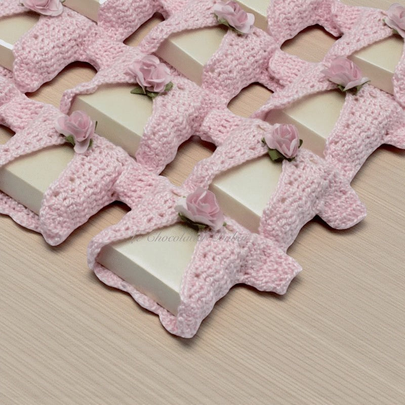 Set of 20 Crochet large jacket flower decorated loose premium chocolate