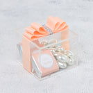 Set of 20 Baby ribbon decorated chocolate acrylic box