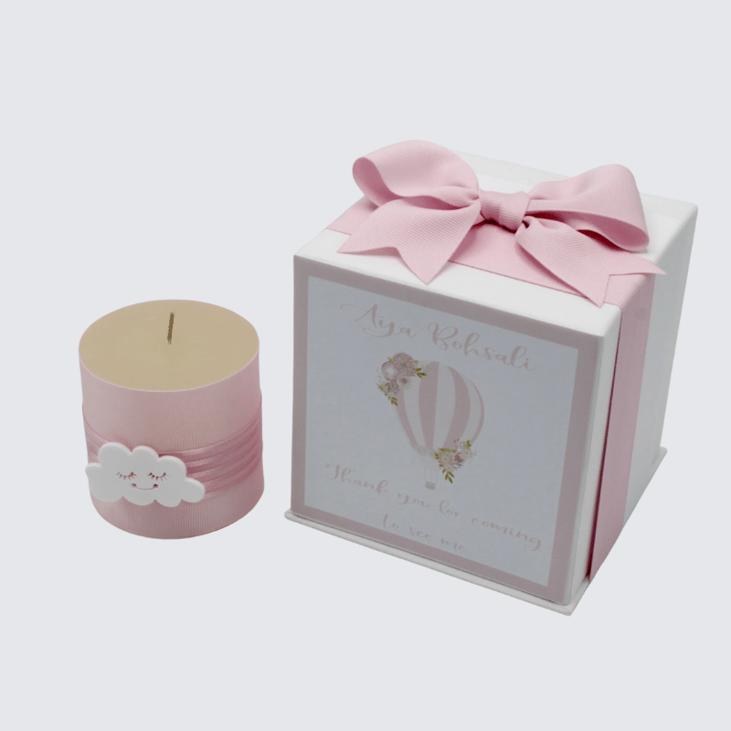 BABY PERSONALIZED DECORATED CANDLE HARD BOX