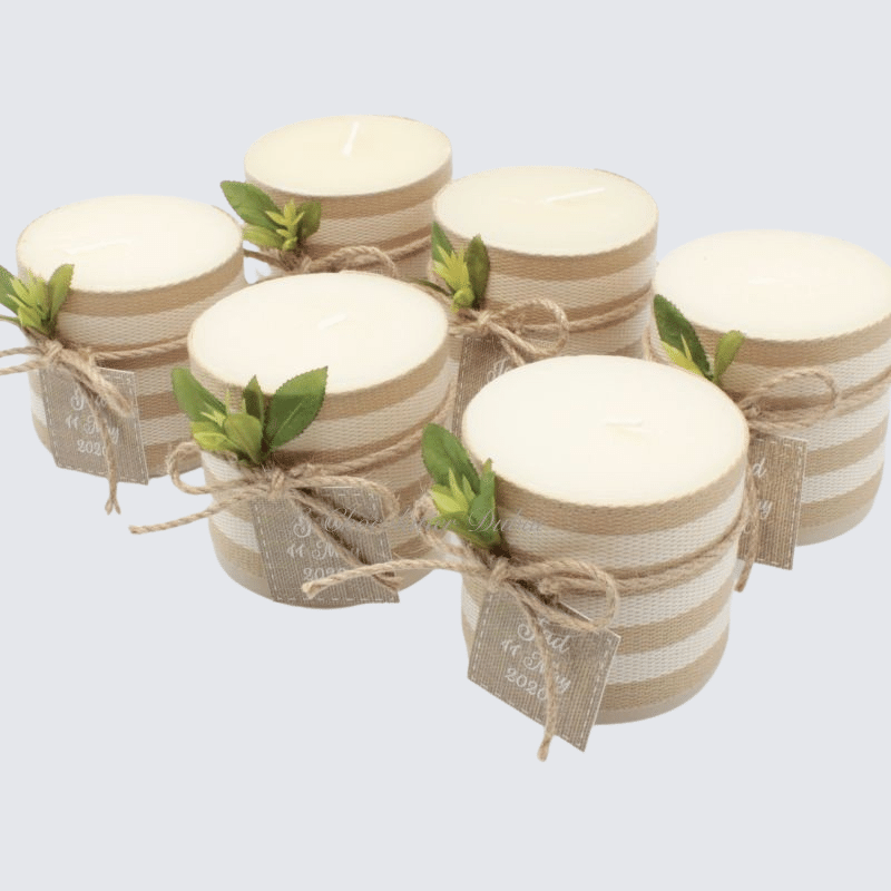 Set of 20 Baby rustic decorated candle