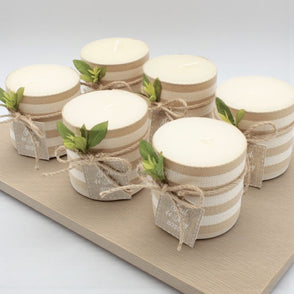 Set of 20 Baby rustic decorated candle
