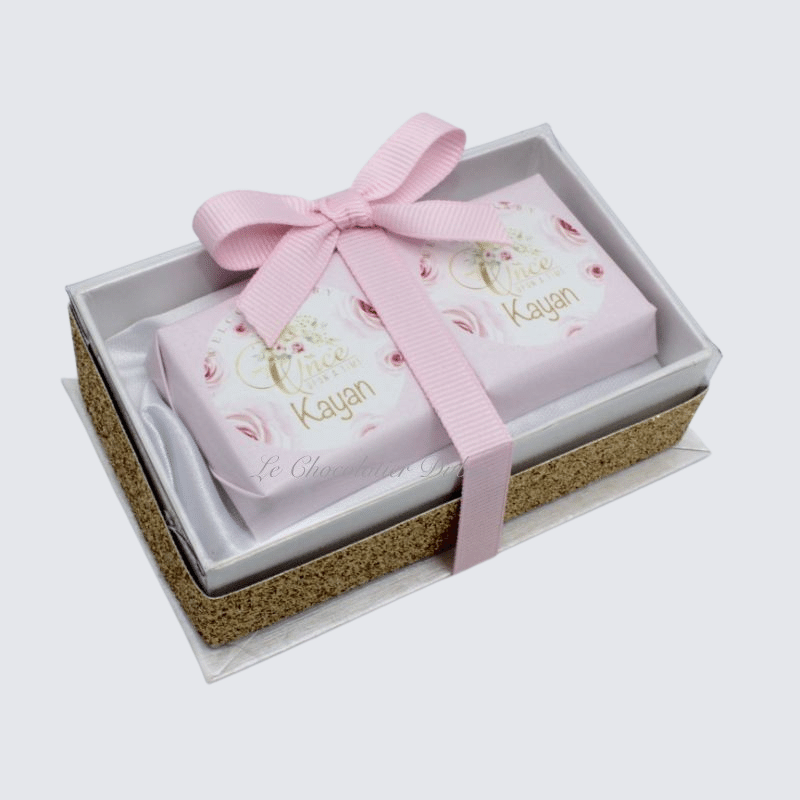 Personalized baby girl chocolate view top box