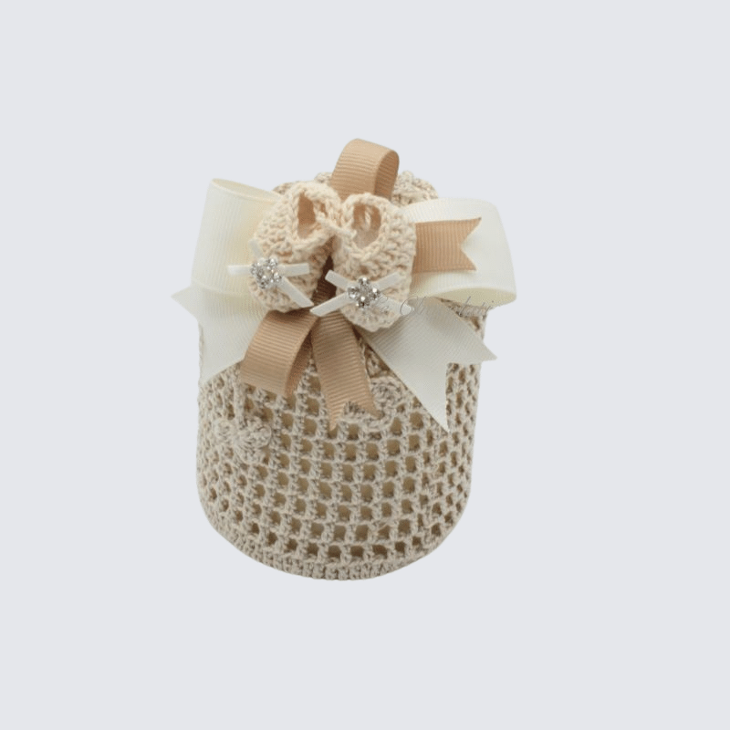 Baby decorated candle crochet bag