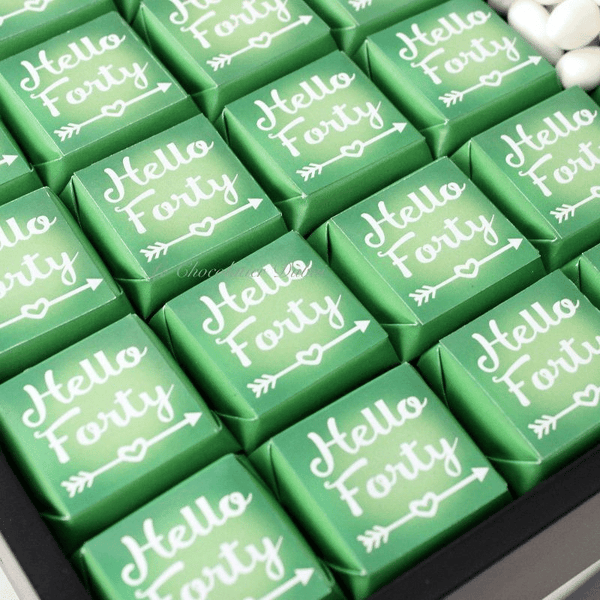 Customized birthday "hello forty" premium loose chocolate